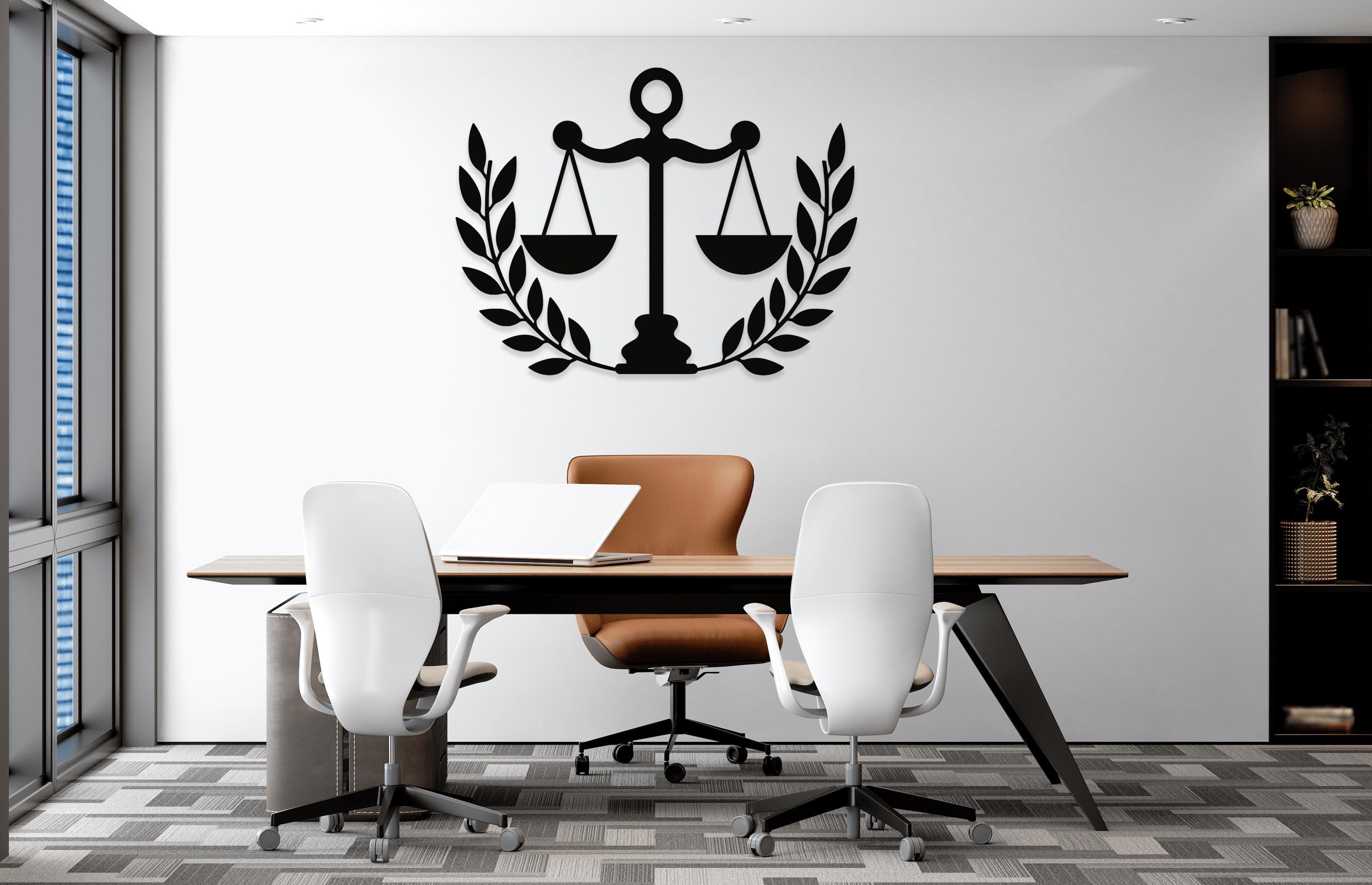 Scales of Justice Metal Wall Decor: Law Office Art, Luxury Corporate ...