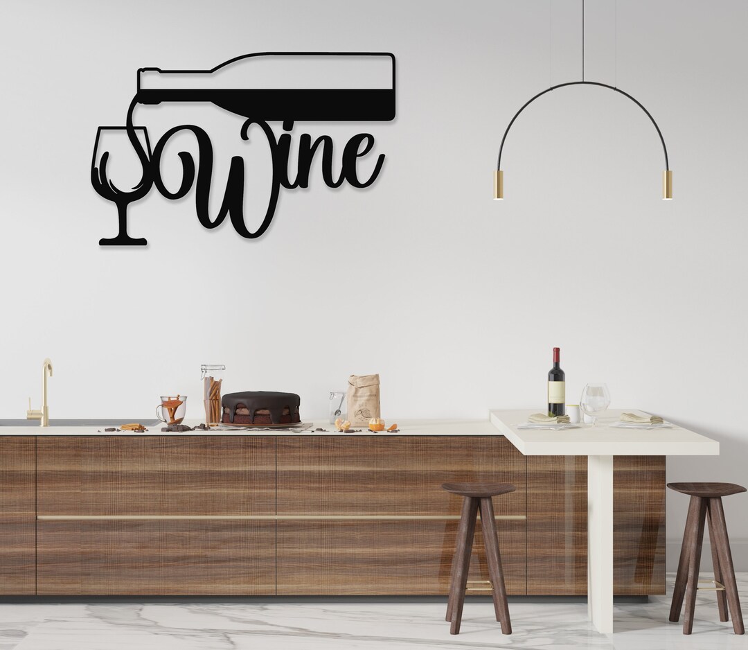 Wine Metal Wall Art, Wine, Wine Art, Wine Decor, Kitchen Art, Metal