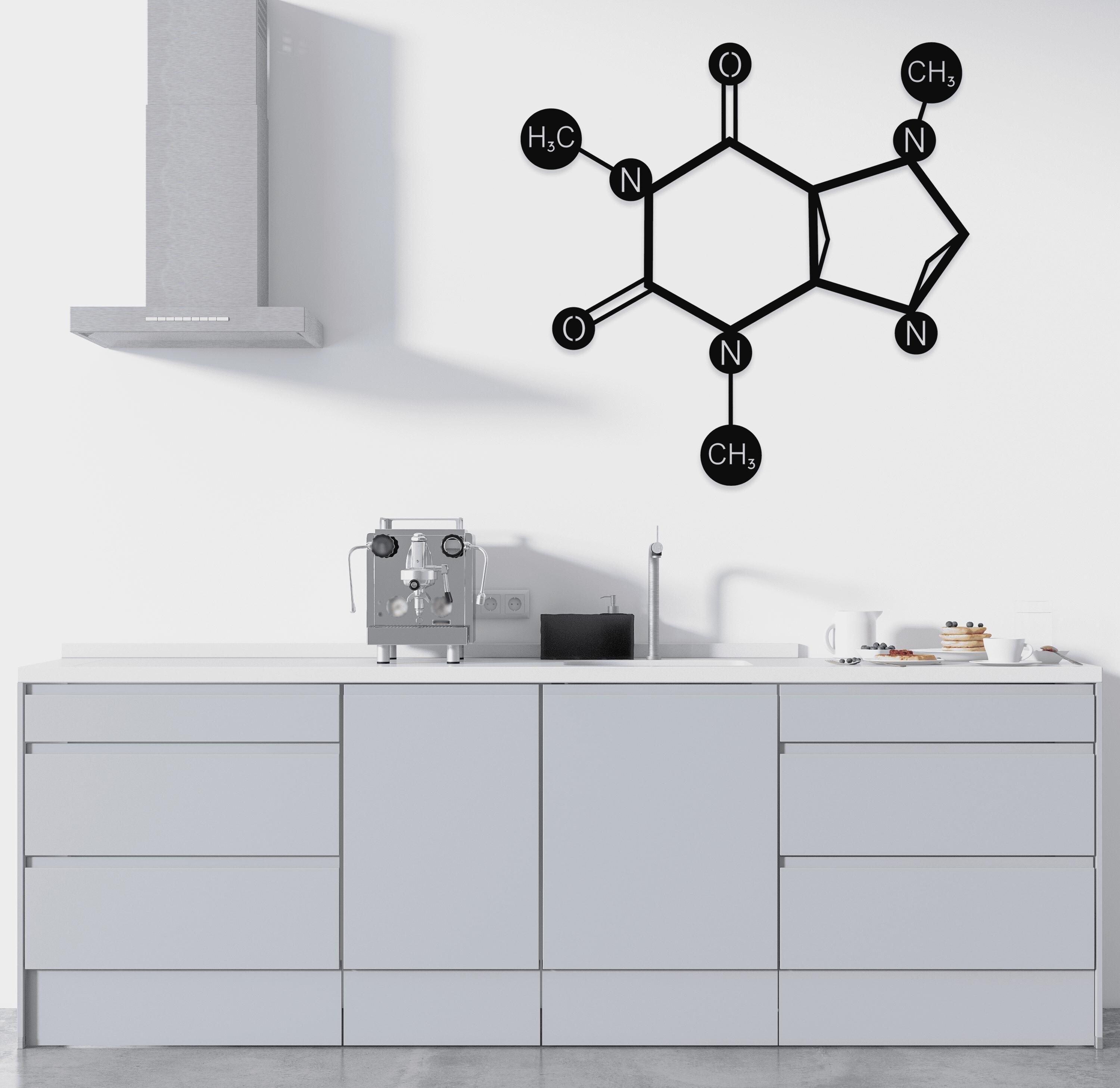 Caffeine Molecule Metal Wall Art: Coffee Bar Decor - Etsy