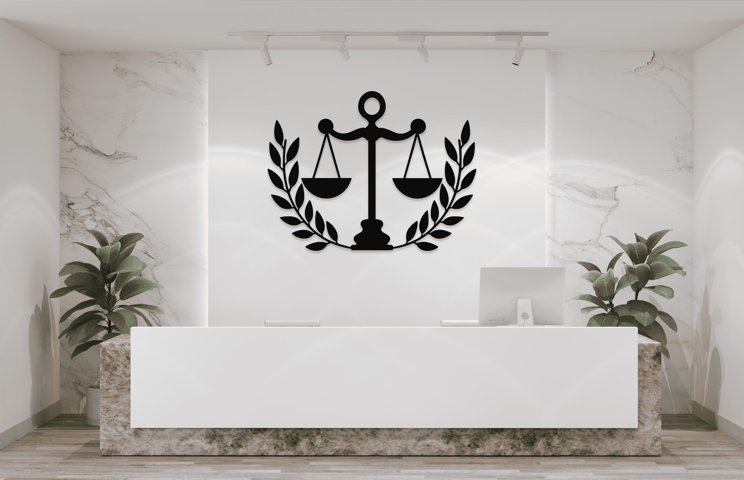 Scales of Justice Metal Wall Decor: Law Office Art, Luxury Corporate ...