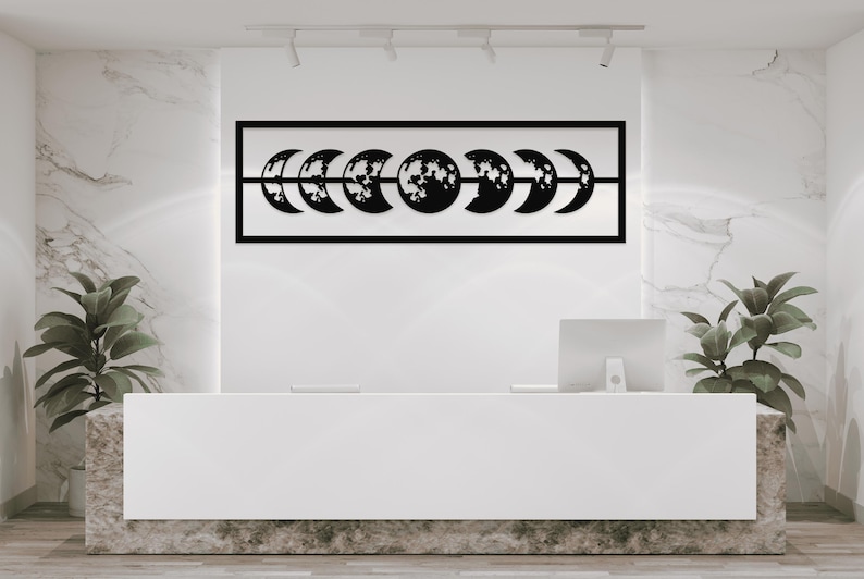 Moon Phase Metal Wall Art: Office Wall Decor - Etsy Canada