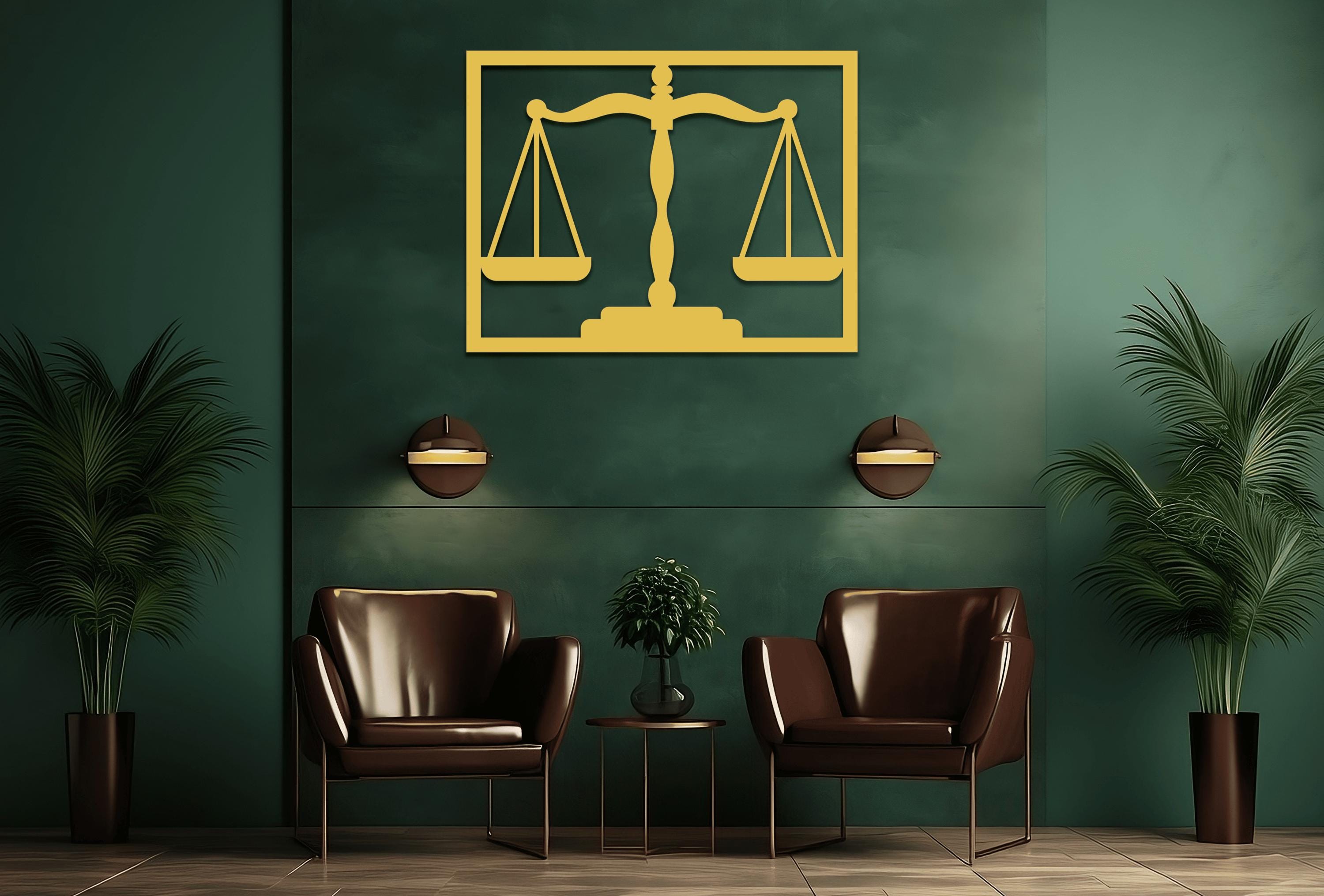 Scales of Justice Metal Wall Art: Law Office Decor - Etsy