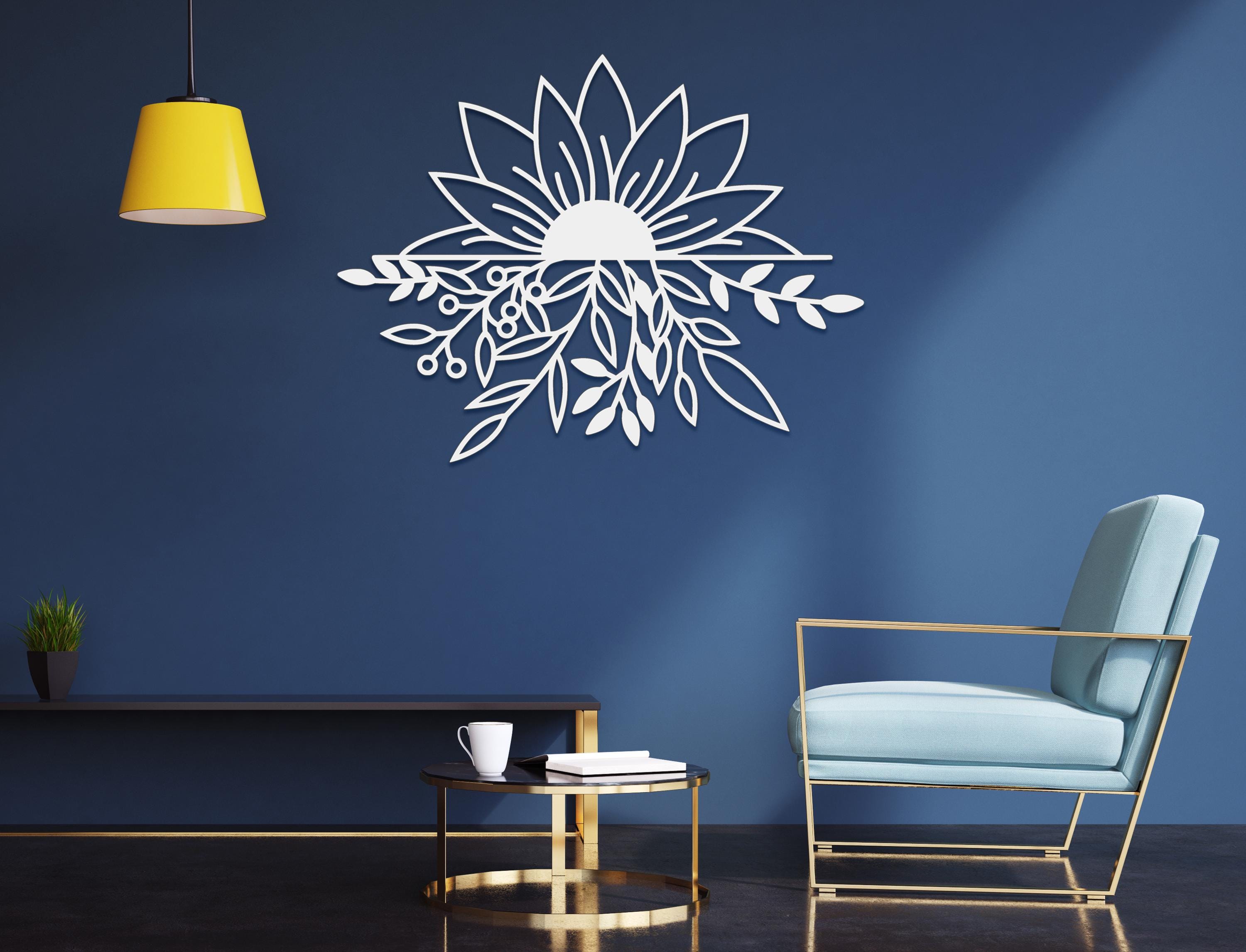 Minimalist Rose Metal Wall Art | 16x12 Inch Gold Flower Sculpture | Modern Wall Decor For Bedroom Living Room - View #8