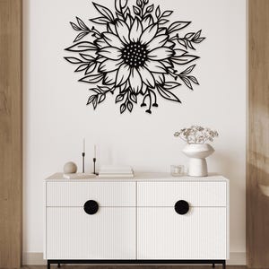 Sunflower Metal Wall Art: Floral Metal Wall Art image 5