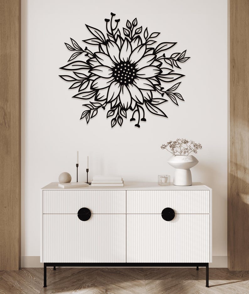 Sunflower Metal Wall Art: Floral Metal Wall Art image 5