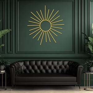 Boho Sun Metal Wall Art: Indoor Outdoor Decor Gold