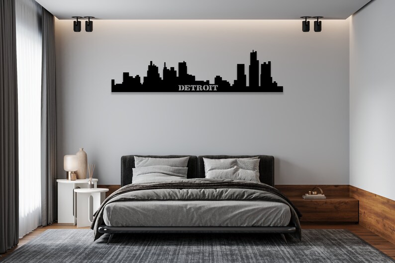 Detroit Metal Wall Art City Map Wall Decor Metal Wall Art Etsy