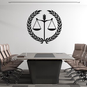 Scales of Justice Metal Wall Decor: Law Office Art, Luxury Corporate ...