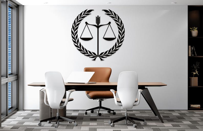 Scales of Justice Metal Wall Decor: Law Office Art, Luxury Corporate ...