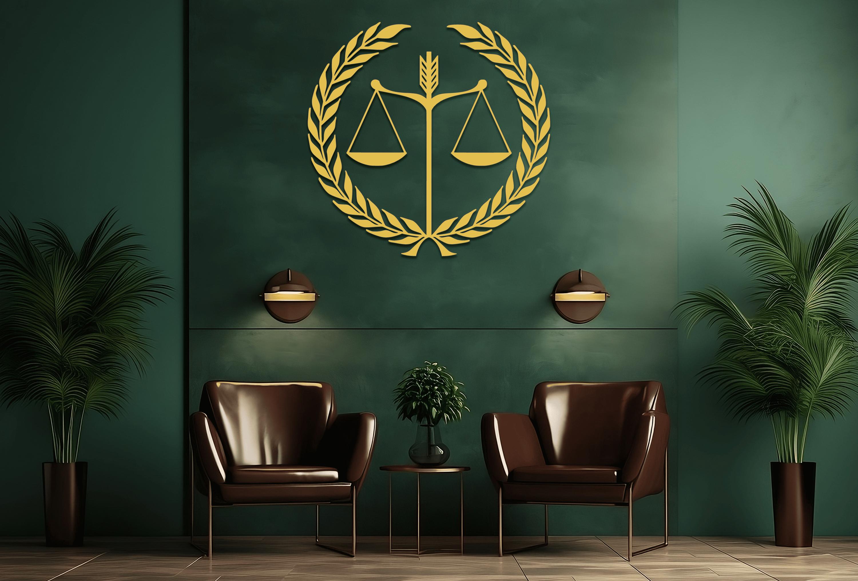 Scales of Justice Metal Wall Decor: Law Office Art, Luxury Corporate ...