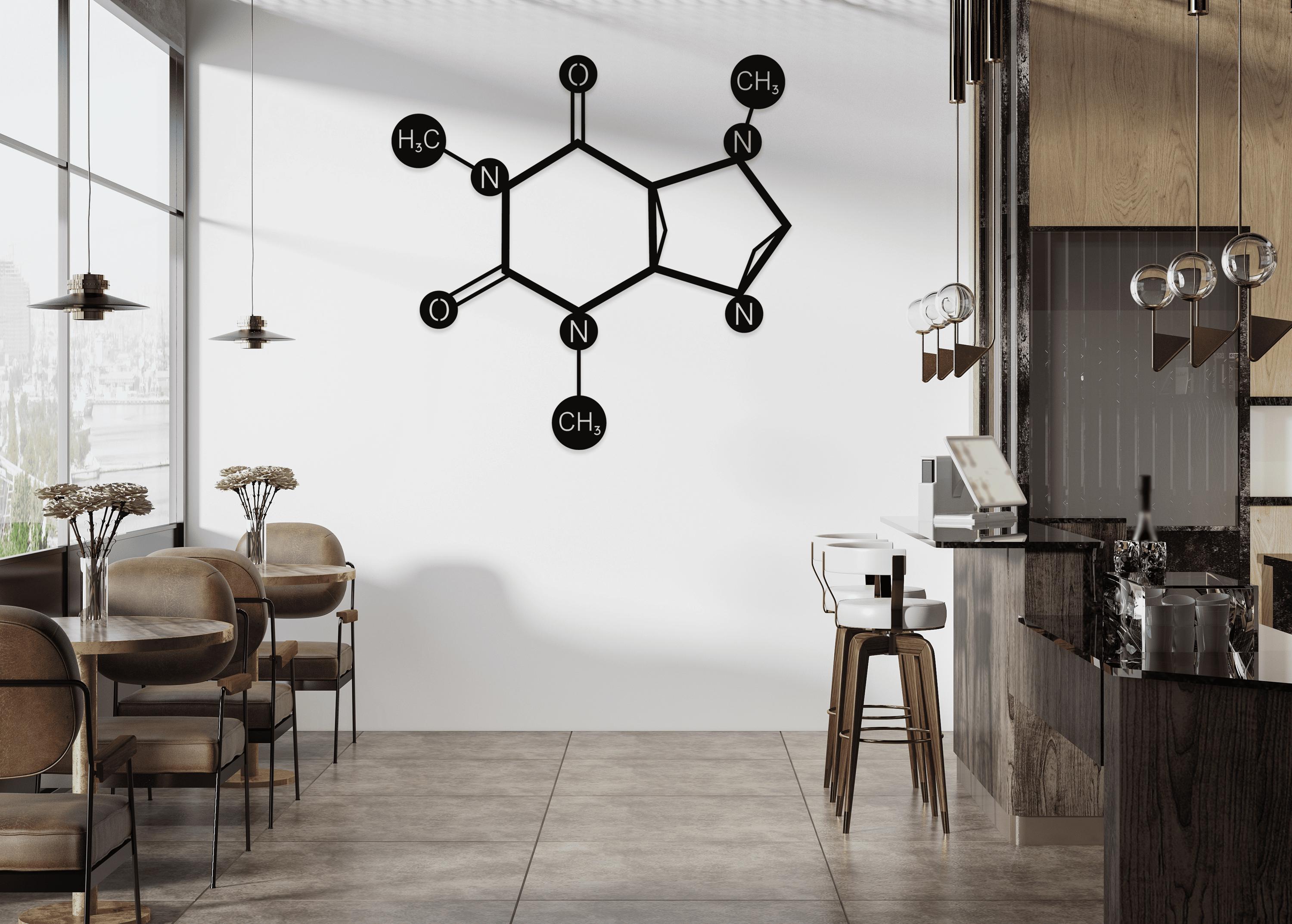 Caffeine Molecule Metal Wall Art: Coffee Bar Decor - Etsy