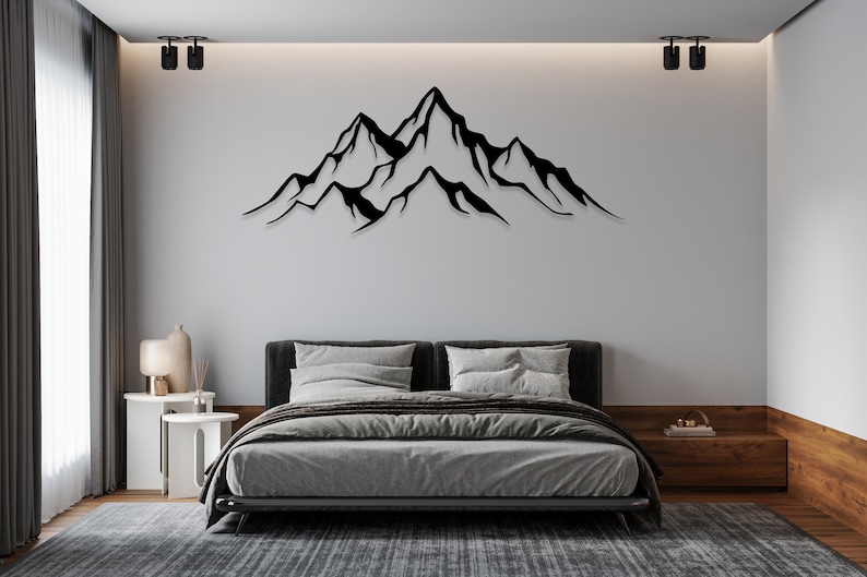 Mountain Modern Wall Decor Mountain Metal Wall Decor Etsy