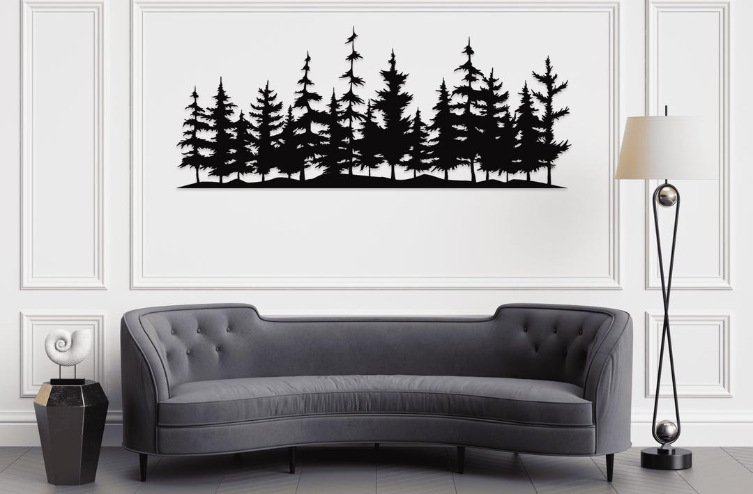 Tree Metal Wall Art: Forest Metal Wall Decor - Etsy