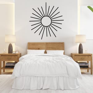 Boho Sun Metal Wall Art: Indoor Outdoor Decor Black