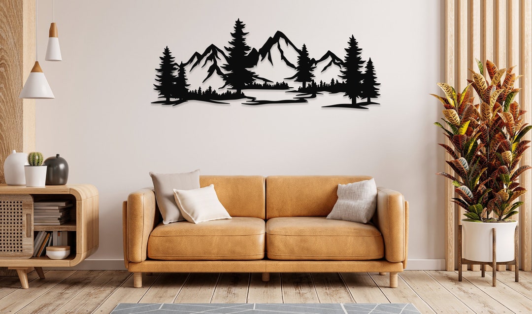 Mountain and Forest Metal Decor, Mountain, Mountain Wall Art, Mountain ...