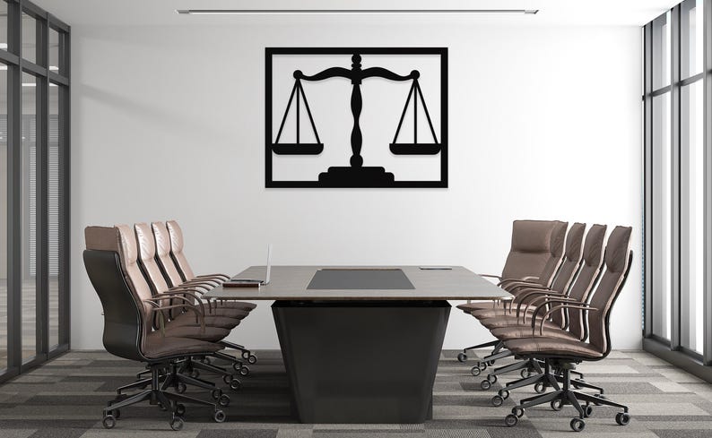 Scales of Justice Metal Wall Art: Law Office Decor - Etsy