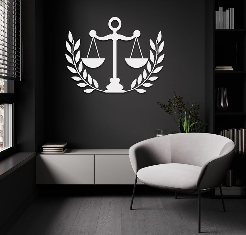 Scales of Justice Metal Wall Decor: Law Office Art, Luxury Corporate ...
