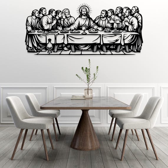 Metal Last Supper Wall Art, Christian Home Decor, Jesus Wall Sign, Biblical Wall Art, Dining Room Decor, Religious Gift, Pastor Gift