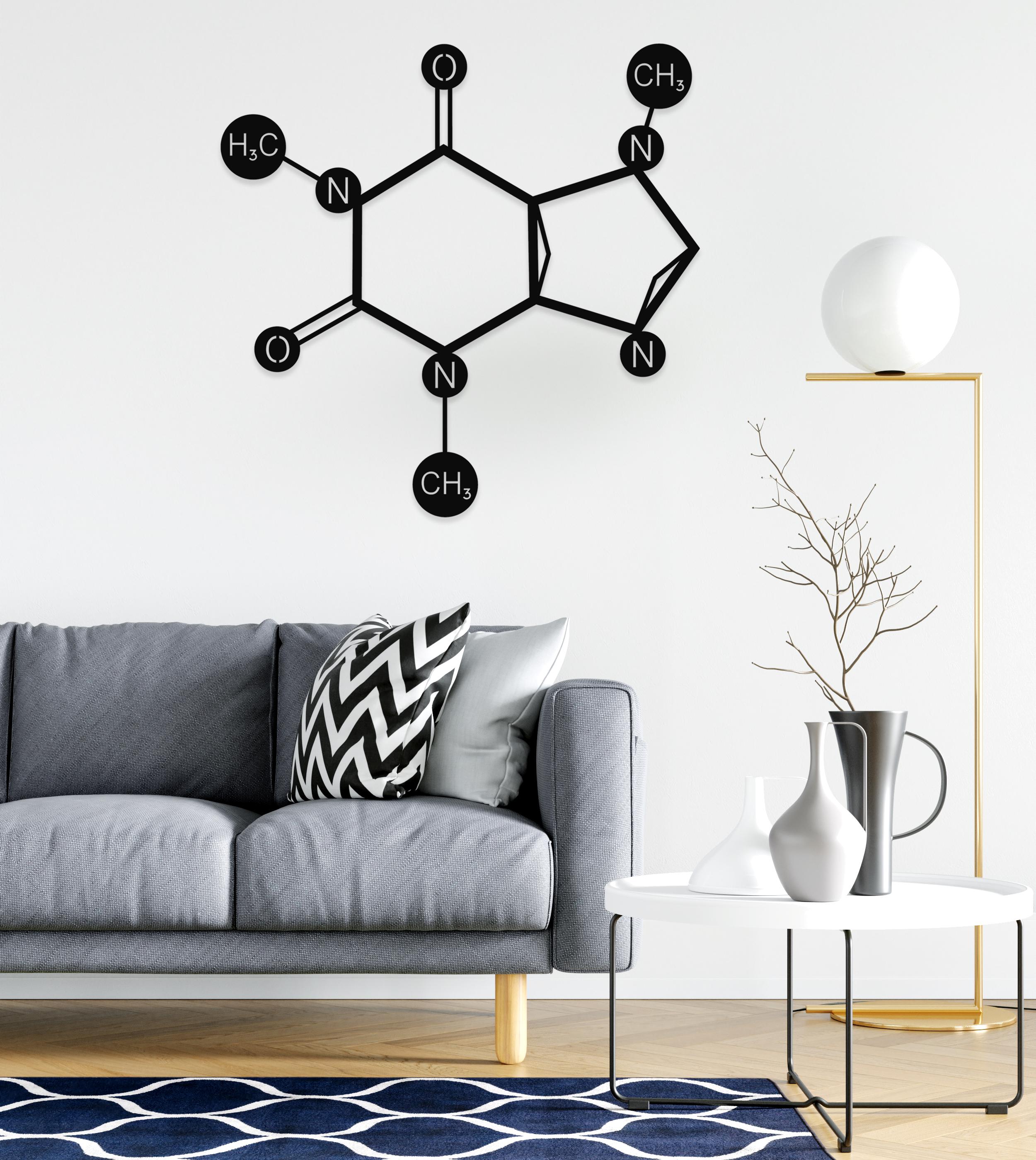 Caffeine Molecule Metal Wall Art: Coffee Bar Decor - Etsy