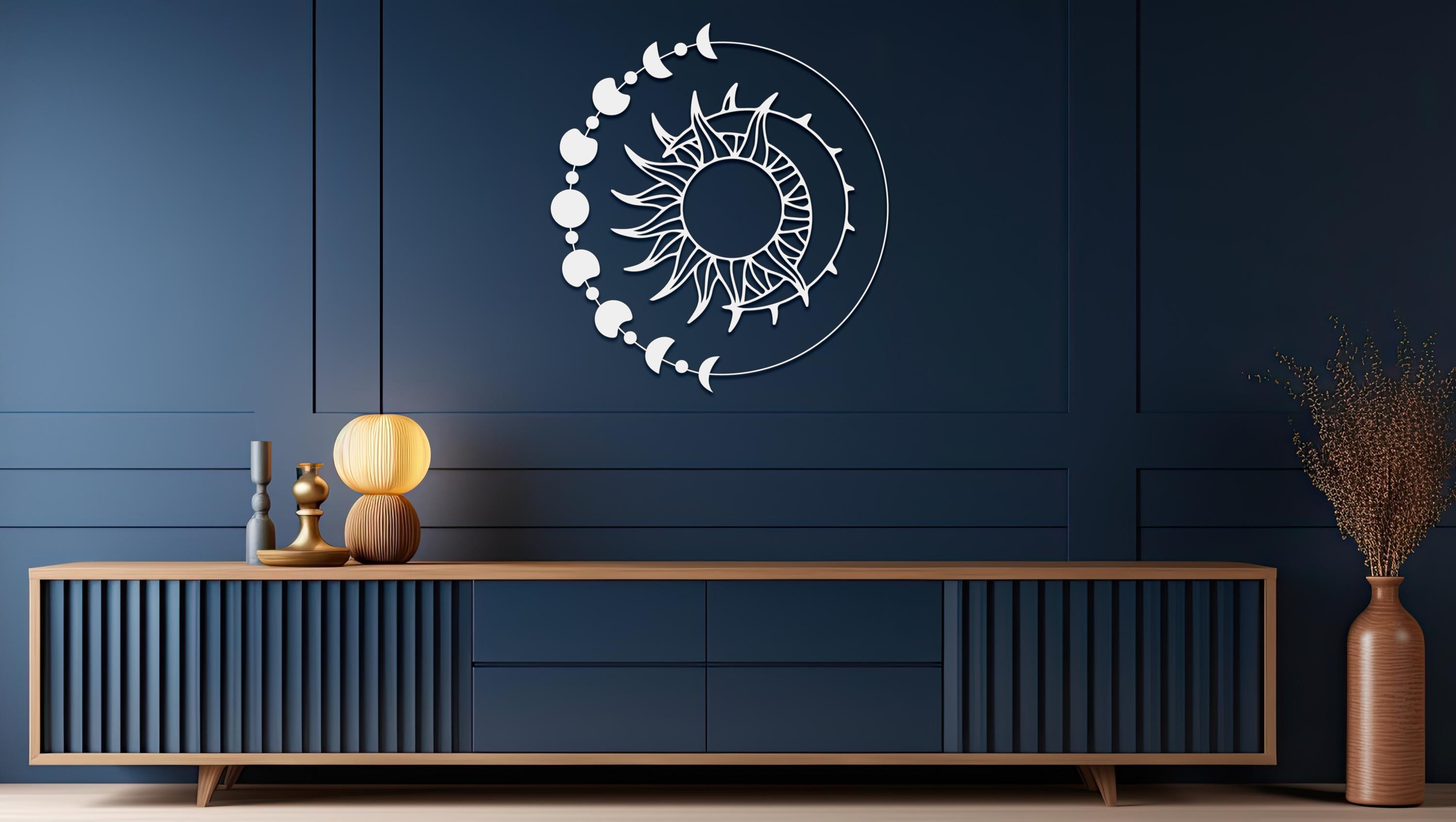 Sun and Moon Metal Wall Art: Celestial Home Decor - Etsy