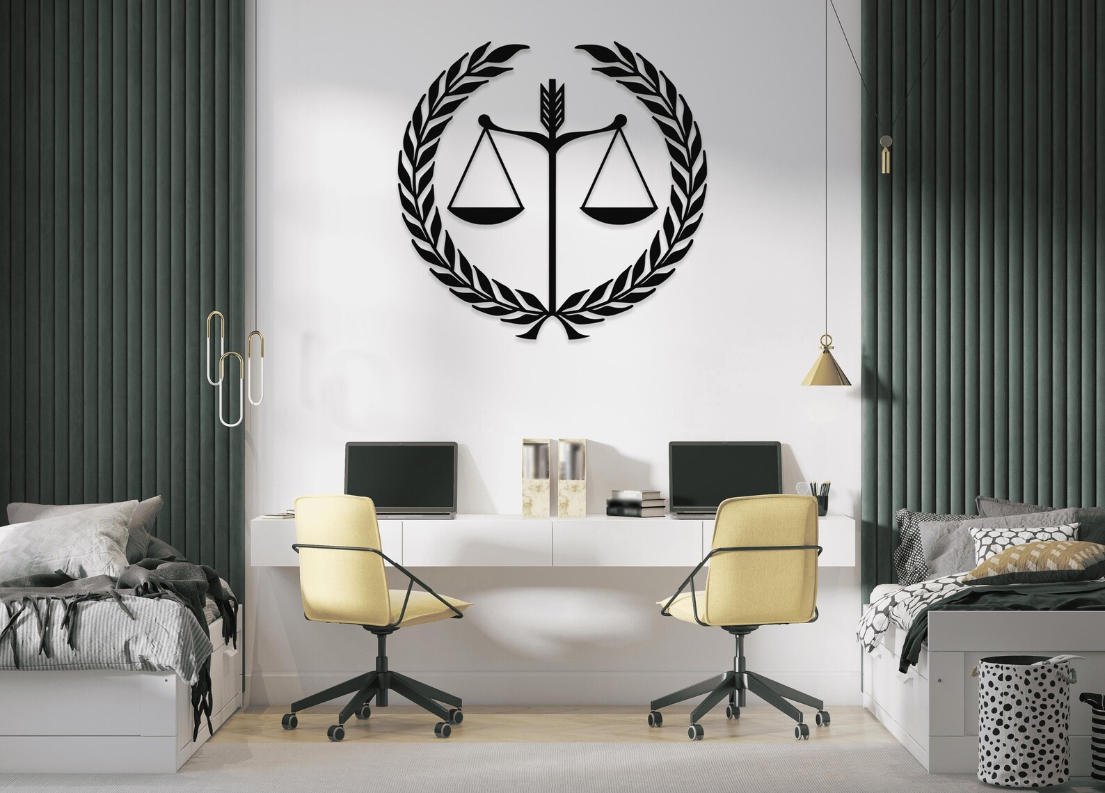Scales of Justice Metal Wall Decor: Law Office Art, Luxury Corporate ...