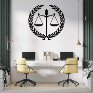 Scales of Justice Metal Wall Decor: Law Office Art, Luxury Corporate ...