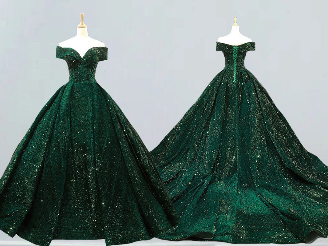 Forest green ball clearance gown