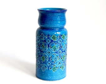 BITOSSI FLAVIA Ceramic Vase in Rimini Blue, Aldo Londi Design