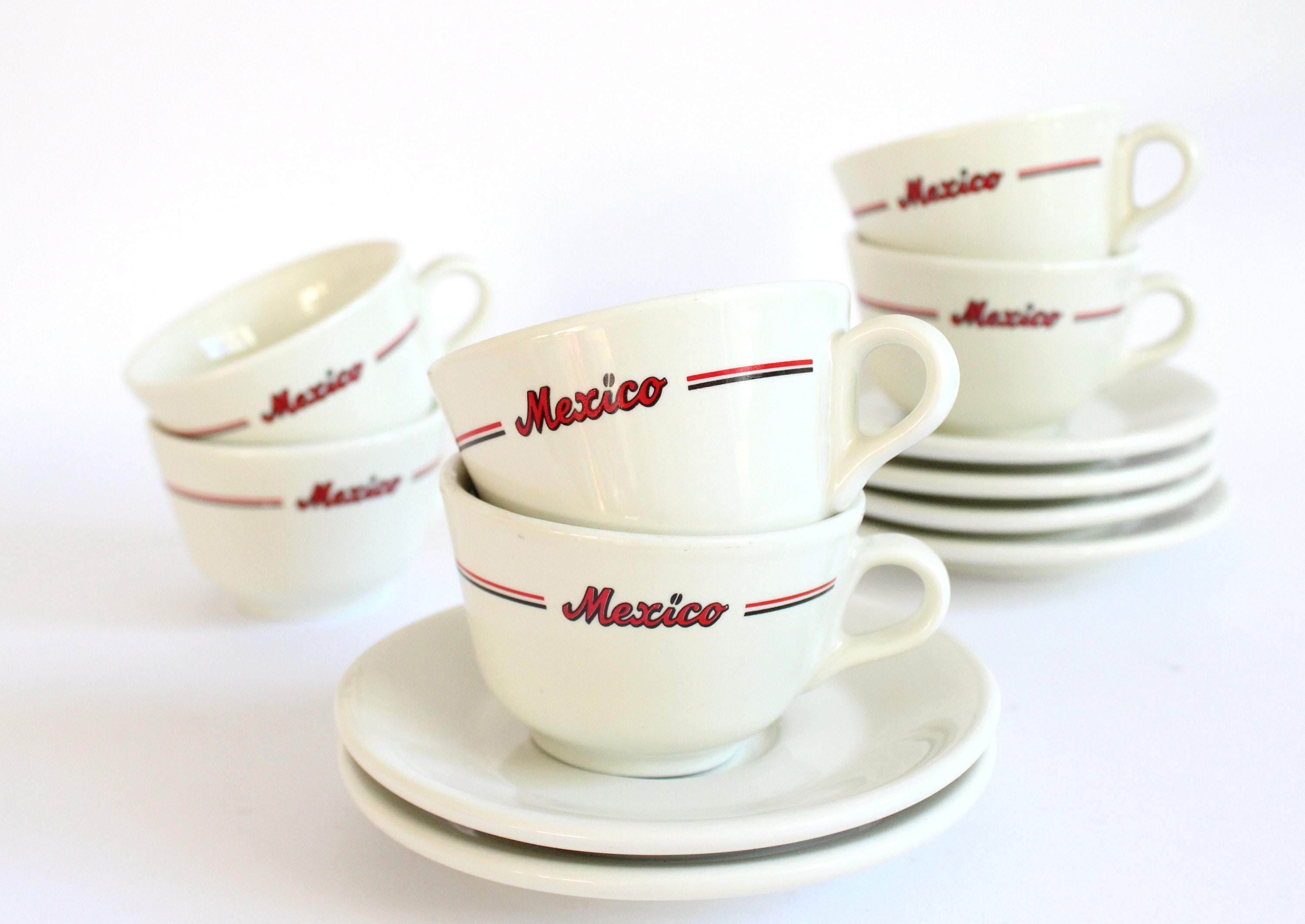 Vintage Italiaanse koffiekopjes van de Caffe in - Etsy