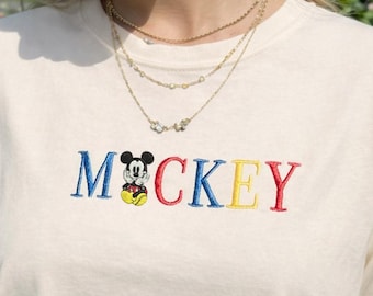 Camiseta vintage bordada de Mickey