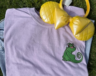 Vintage Tangled Pascal Embroidered Tee - Adults, Youth, Toddler