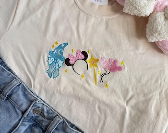 Vintage Sorcerer Mickey Icons Embroidered Shirt - Adults, Youth, Toddlers