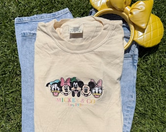 Mickey and Friends embroidered shirt | Pastel Color edition