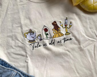 Belle "Tale as old as time" Icons Embroidered Shirt - Adults, Youth, Toddlers