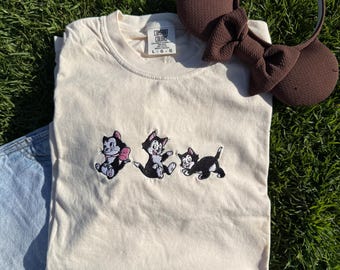 Figaro the Cat Embroidered Tee - Adults, Youth, Toddler