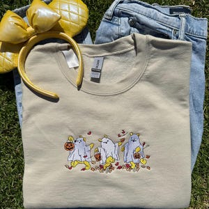 Fall Pooh Bear Embroidered Sweater