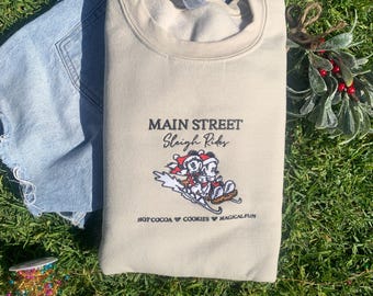 Main Street Sleigh Ride Embroidered Crewneck - Very Merry Christmas Edition 2024