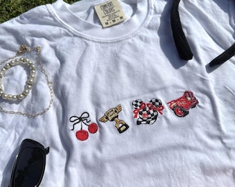 Cars Lightning Icons Embroidered Shirt - Adults, Youth, Toddlers