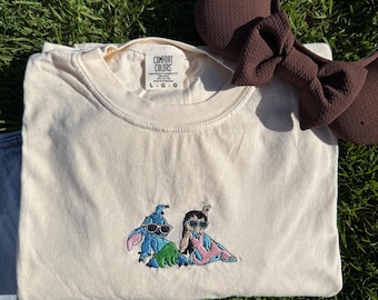 Vintage Lilo & Stich Embroidered Tee - Adults, Youth, Toddler