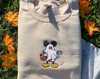 Spooky Mickey Embroidered Halloween Sweater 2024