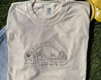 Happiest Place on Earth Embroidered Shirt - Line design collection