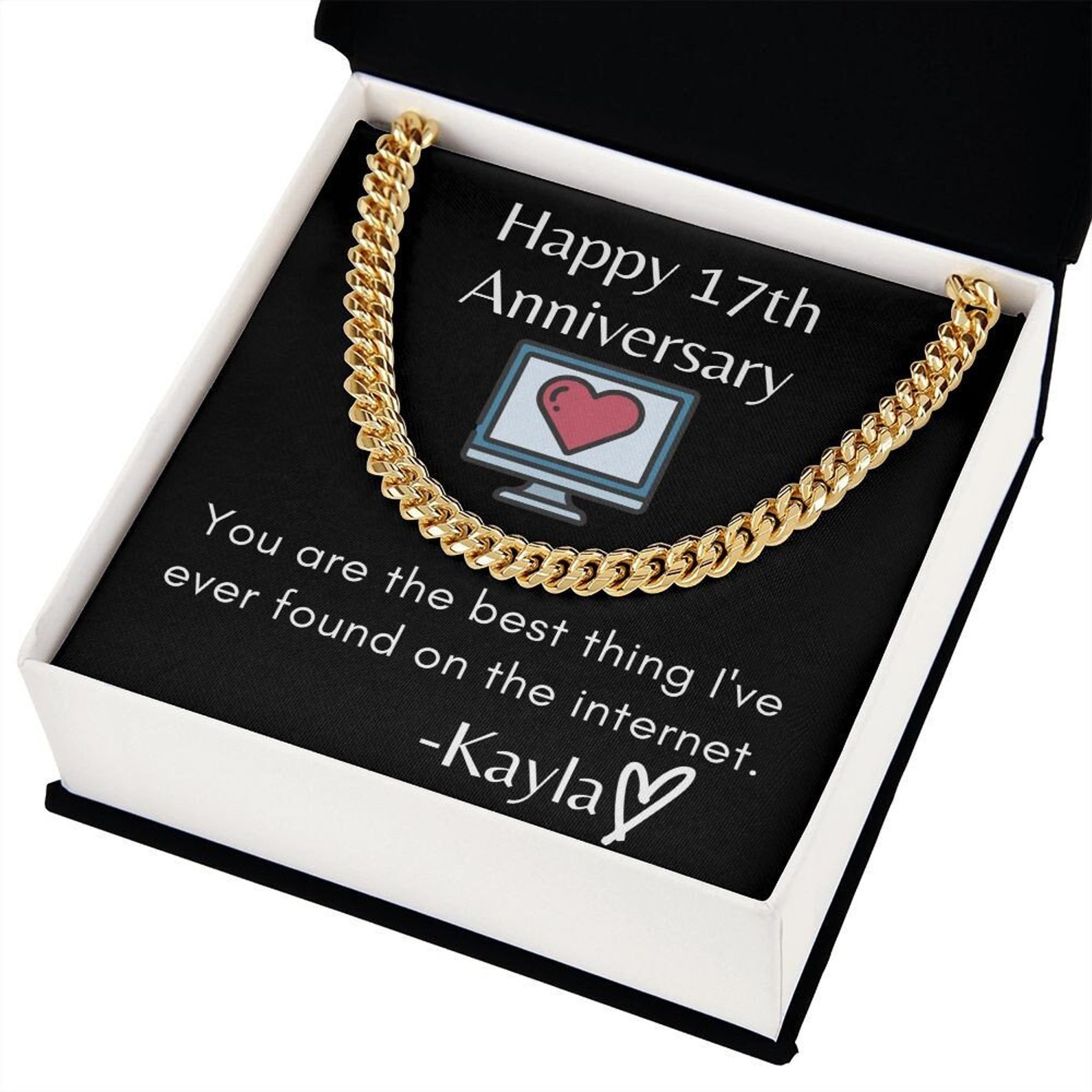 Seventeenth Anniversary Gift Boyfriend Necklace Boyfriend Gift Etsy