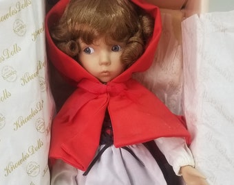 Vintage Little Red Riding Hood Doll: 1988 Diana Effner Bisque Porcelain