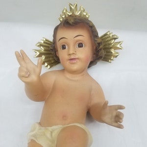 Antique Baby Jesus c1900  Glass Eyes Creche Manger Church Nativity Chapel Nativity Convent Infant Jesus Christmas