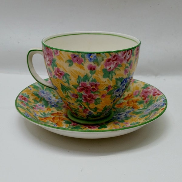 Old Royal Chintz Teacup & Saucer  Samson Smith  Made In England, Elegant Bone China, English Garden Decor, Country Decor, Chintz Porcelain