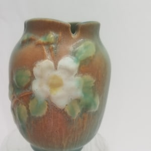 Roseville Vase White Rose 978-4 Antique Roseville Pottery American Pottery Vintage Home Decor Gardener Gift Elegant Gift