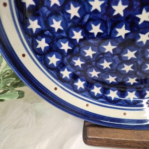 Vintage Boleslawiec Polish Pottery America the Beautiful Round Pie Plate Serving Dish 10"