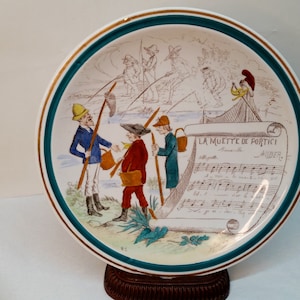 Vintage French TERRE de FER Opera Plate #2 Le Muette De Portici  Luncheon Plate, Vintage France, French Country, Antique France, Hand Detail