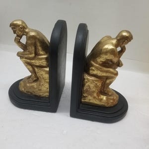 Thinker Bookends Heavy Vintage Book Stops