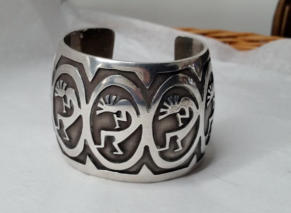 Vintage Native American Sterling Cuff Bracelet c1… - image 6